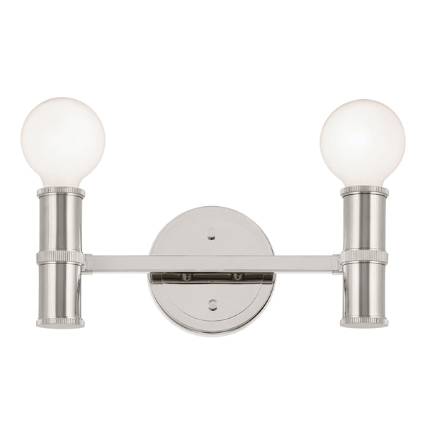 Sylar 13" Two Lights Vanity, Polished Nickel