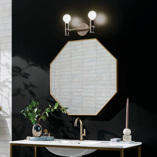 Sylar 13" Two Lights Vanity, Polished Nickel