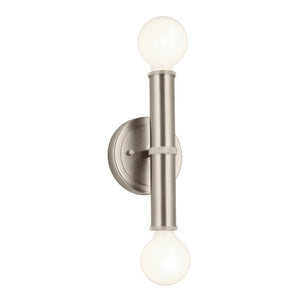 Sylar 5" Two Lights Wall Sconce, Brushed Nickel