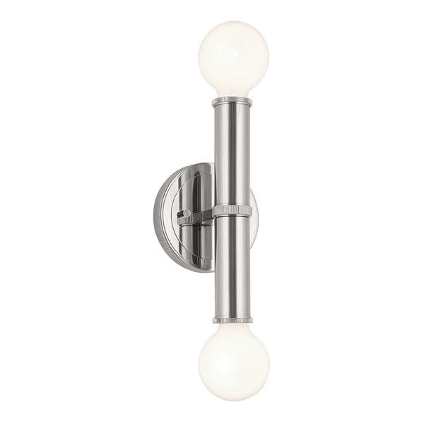Sylar 5" Two Lights Wall Sconce, Polished Nickel