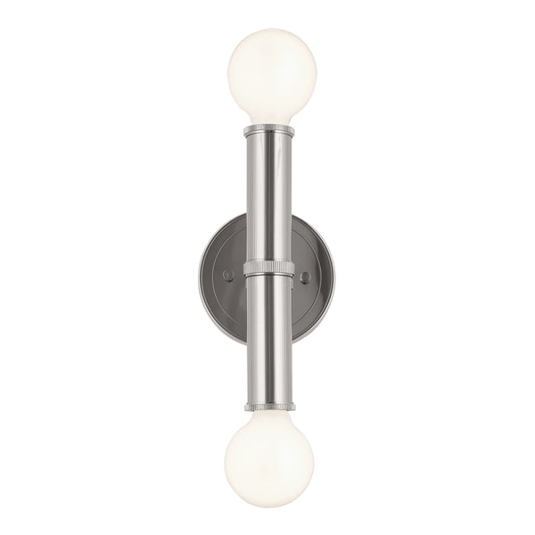 Sylar 5" Two Lights Wall Sconce, Polished Nickel
