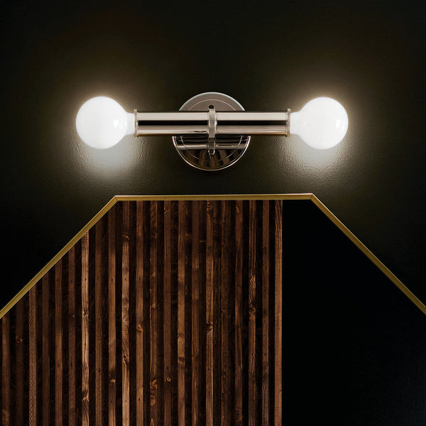 Sylar 5" Two Lights Wall Sconce, Polished Nickel