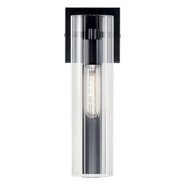Corbin 5" One Light Wall Sconce, Clear Fluted Glass / Black