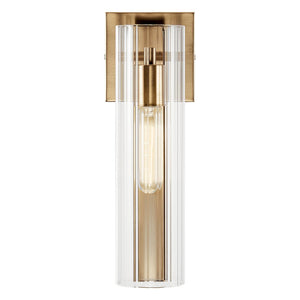 Corbin 5" One Light Wall Sconce, Clear Fluted Glass / Champagne Bronze