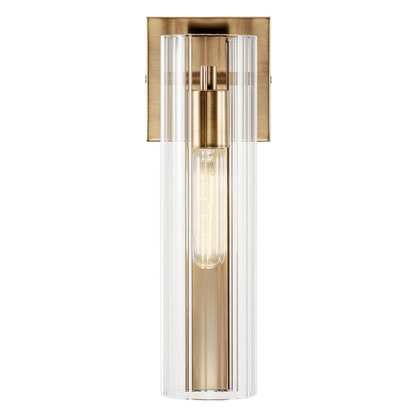 Corbin 5" One Light Wall Sconce, Clear Fluted Glass / Champagne Bronze