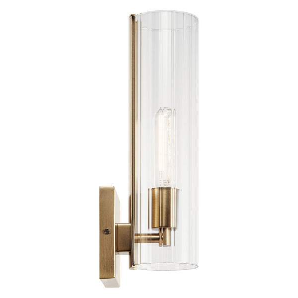 Corbin 5" One Light Wall Sconce, Clear Fluted Glass / Champagne Bronze