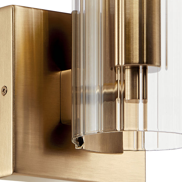 Corbin 5" One Light Wall Sconce, Clear Fluted Glass / Champagne Bronze