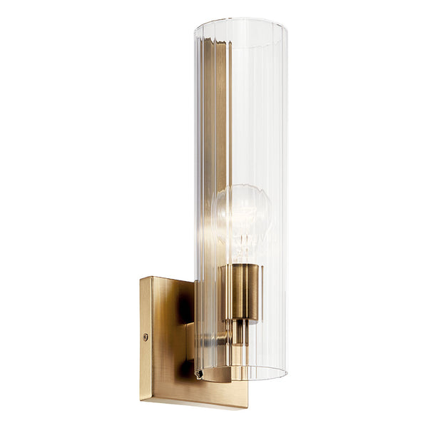 Corbin 5" One Light Wall Sconce, Clear Fluted Glass / Champagne Bronze