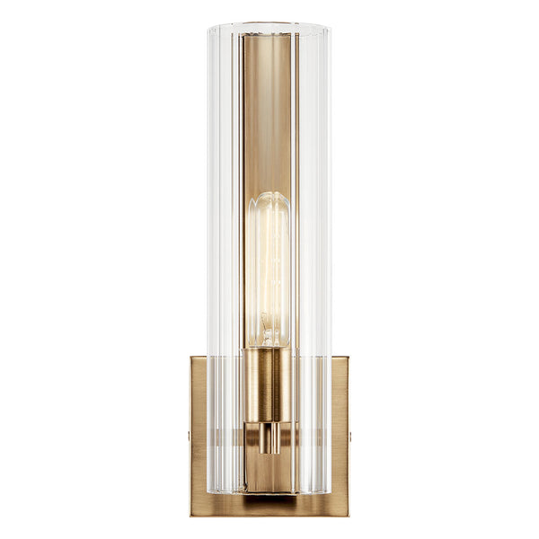Corbin 5" One Light Wall Sconce, Clear Fluted Glass / Champagne Bronze