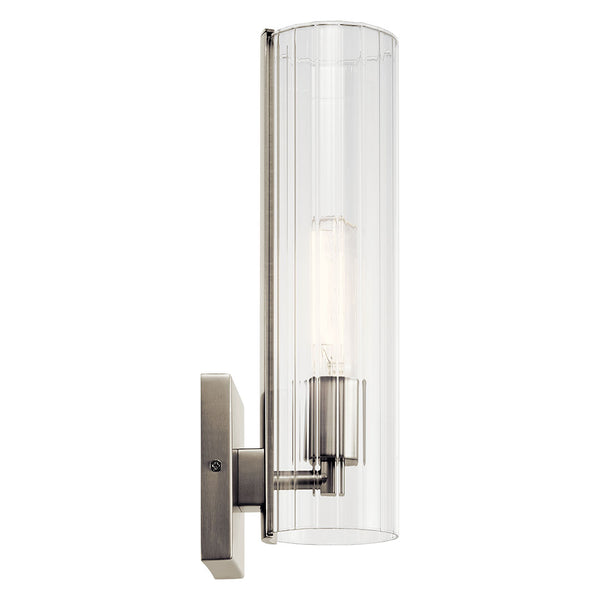 Corbin 5" One Light Wall Sconce, Clear Fluted Glass / Brushed Nickel