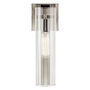 Corbin 5" One Light Wall Sconce, Clear Fluted Glass / Brushed Nickel