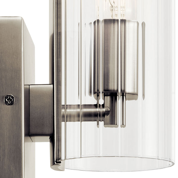 Corbin 5" One Light Wall Sconce, Clear Fluted Glass / Brushed Nickel