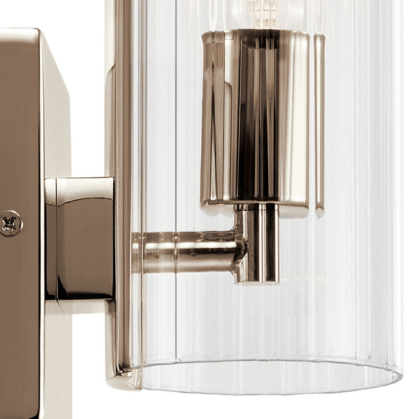 Corbin 5" One Light Wall Sconce, Clear Fluted Glass / Polished Nickel