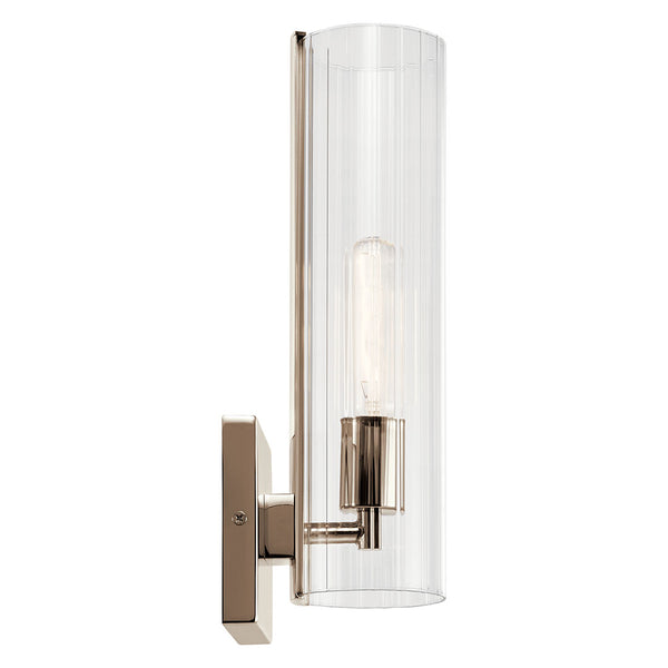Corbin 5" One Light Wall Sconce, Clear Fluted Glass / Polished Nickel