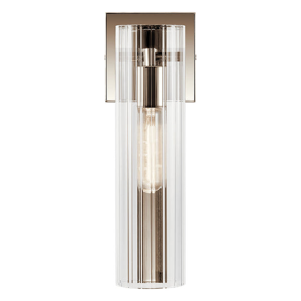 Corbin 5" One Light Wall Sconce, Clear Fluted Glass / Polished Nickel