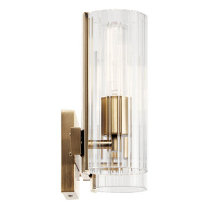 Corbin 14" Two Lights Vanity, Clear Fluted Glass / Champagne Bronze