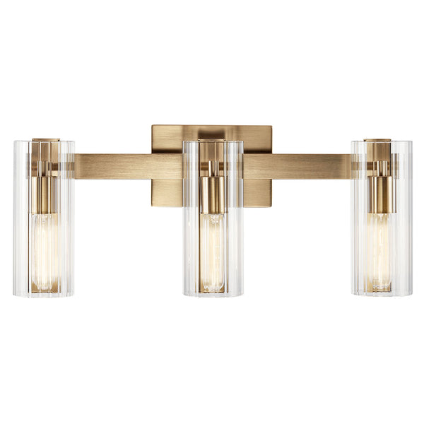 Corbin 23" Three Lights Vanity, Clear Fluted Glass / Champagne Bronze
