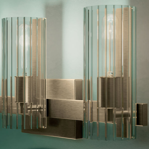 Corbin 23" Three Lights Vanity, Clear Fluted Glass / Champagne Bronze