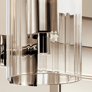 Corbin 23" Three Lights Vanity, Clear Fluted Glass / Polished Nickel