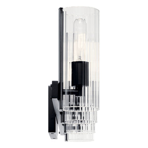 Corbin 32" Four Lights Vanity, Clear Fluted Glass / Black