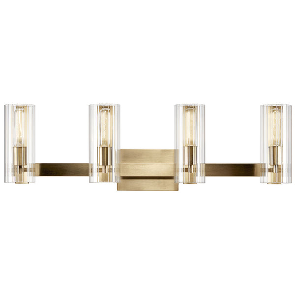 Corbin 32" Four Lights Vanity, Clear Fluted Glass / Champagne Bronze