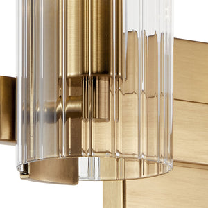 Corbin 32" Four Lights Vanity, Clear Fluted Glass / Champagne Bronze
