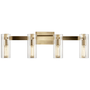 Corbin 32" Four Lights Vanity, Clear Fluted Glass / Champagne Bronze