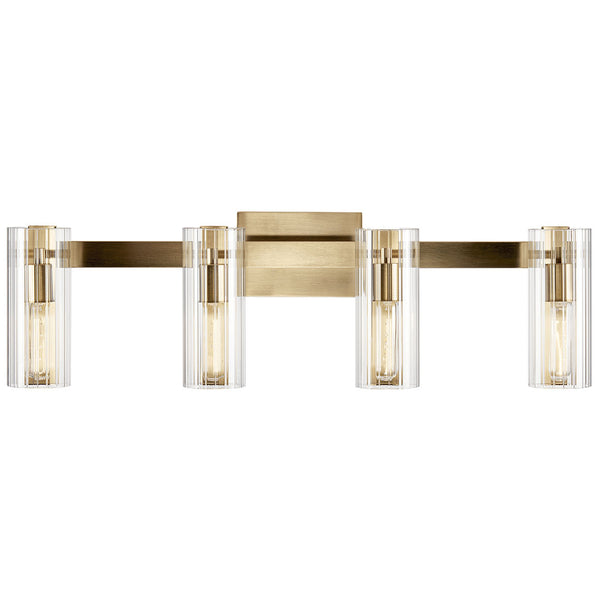 Corbin 32" Four Lights Vanity, Clear Fluted Glass / Champagne Bronze