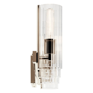 Corbin 32" Four Lights Vanity, Clear Fluted Glass / Polished Nickel