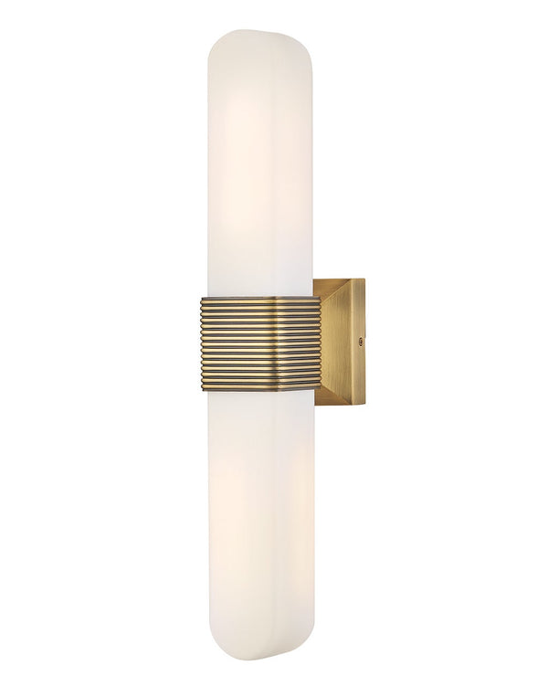 Cotes 4" Two Lights Large LED Sconce, Lacquered Brass