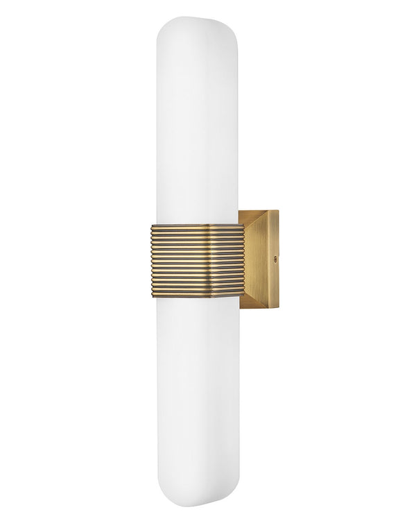 Cotes 4" Two Lights Large LED Sconce, Lacquered Brass
