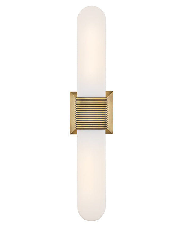 Cotes 4" Two Lights Large LED Sconce, Lacquered Brass