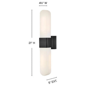Cotes 4" Two Lights Large LED Sconce, Painted Black Oxide