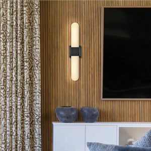Cotes 4" Two Lights Large LED Sconce, Painted Black Oxide