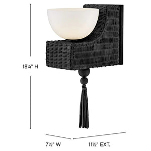 Thalia 7" One Light Medium Sconce, Black