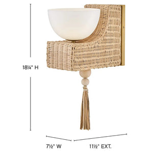Thalia 7" One Light Medium Sconce, Lacquered Brass