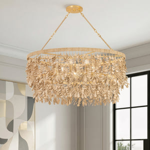 Eryon 42" Nine Light Linear, Vintage Gold Leaf
