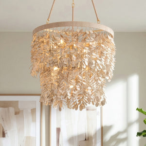 Eryon 24" Eight Light Chandelier, Vintage Gold Leaf
