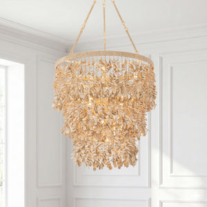Eryon 30" Twelve Lights Chandelier, Vintage Gold Leaf