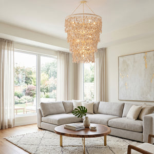 Eryon 42" Eighteen Light Chandelier, Vintage Gold Leaf