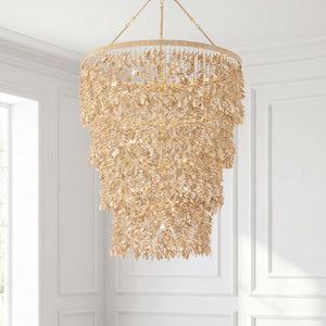 Eryon 42" Eighteen Light Chandelier, Vintage Gold Leaf