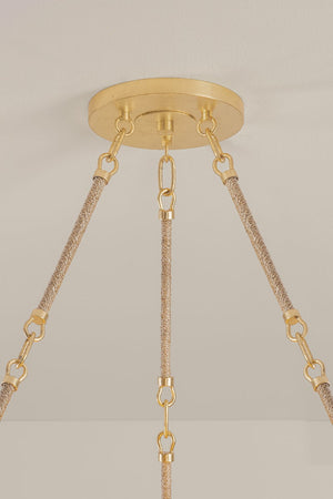 Eryon 42" Eighteen Light Chandelier, Vintage Gold Leaf