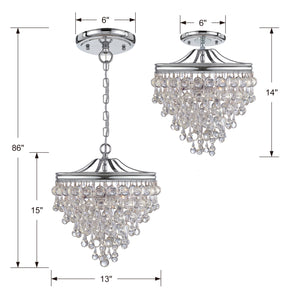 Bauble 13'' Three Light Semi Flush Mount, Polished Chrome - Alternate Product Image 1.jpg