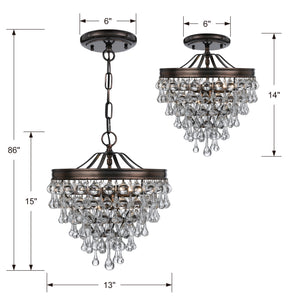 Bauble 13'' Three Light Semi Flush Mount, Bronze - Alternate Product Image 1.jpg