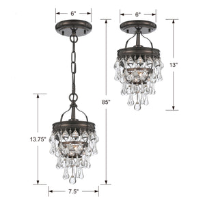 Bauble 7.25'' One Light Semi Flush Mount, Bronze - Alternate Product Image 1.jpg