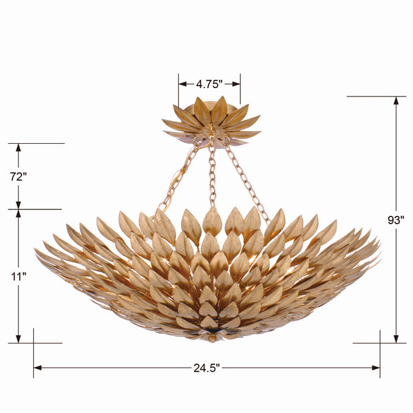 Laurel 24.5'' Six Light Semi Flush Mount, Antique Gold - Alternate Product Image 3.jpg