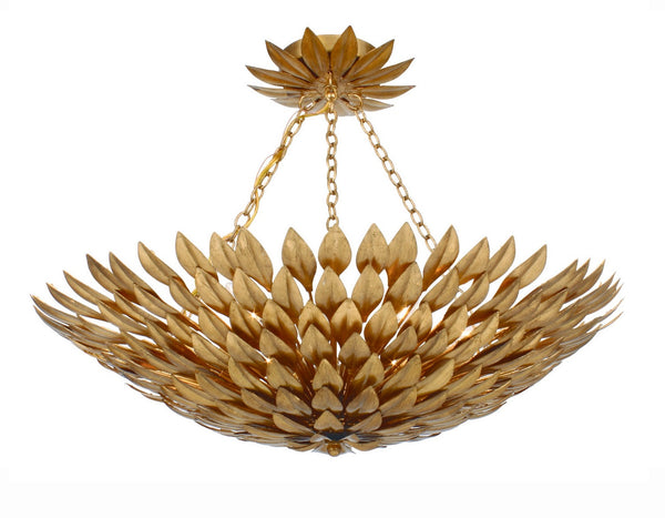 Laurel 24.5'' Six Light Semi Flush Mount, Antique Gold - Main Product Image.jpg