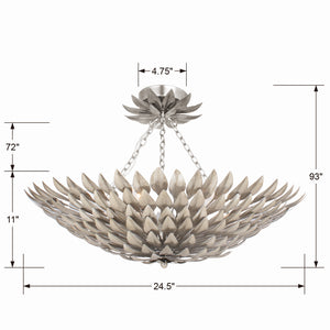 Laurel 24.5'' Six Light Semi Flush Mount, Antique Silver - Alternate Product Image 1.jpg