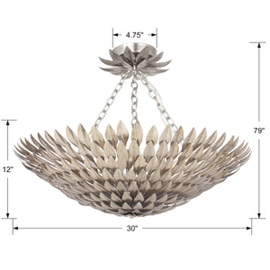 Laurel 30'' Eight Light Semi Flush Mount, Antique Silver - Alternate Product Image 1.jpg