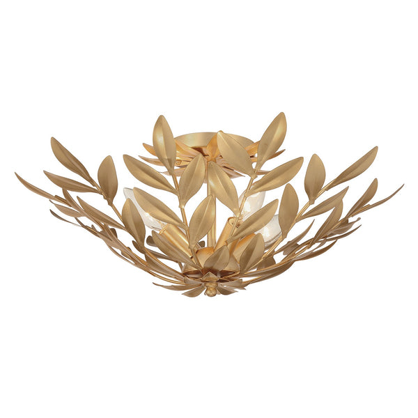 Laurel 20.75" Four Light Semi Flush Mount, Antique Gold